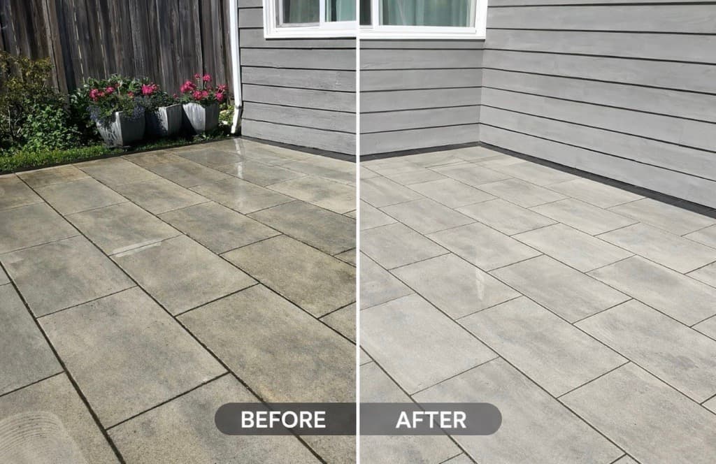 Power washing before and after